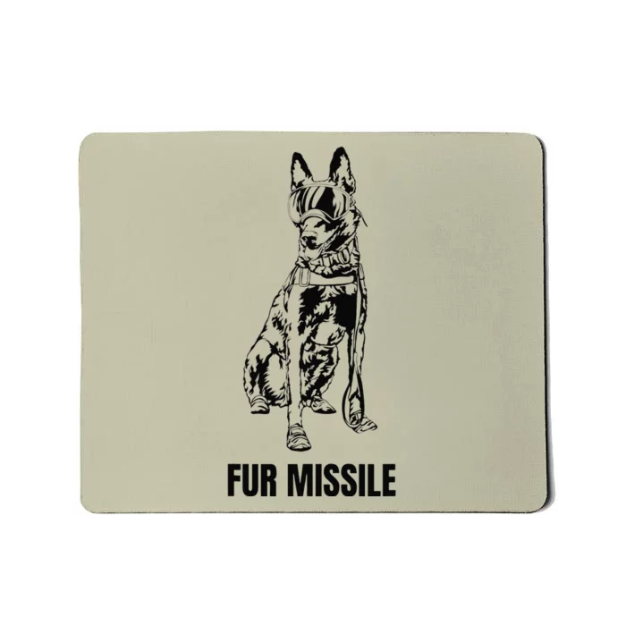 Fur Missile Funny Black Belgian Malinois Dog Mousepad