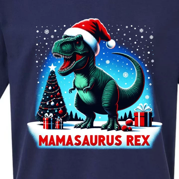 Funny Matching Family Mama Saurus T Rex Dinosaur Christmas Gift Sueded Cloud Jersey T-Shirt