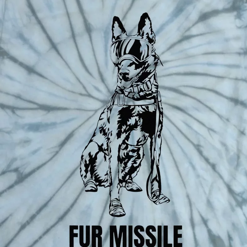 Fur Missile Funny Black Belgian Malinois Dog Tie-Dye T-Shirt