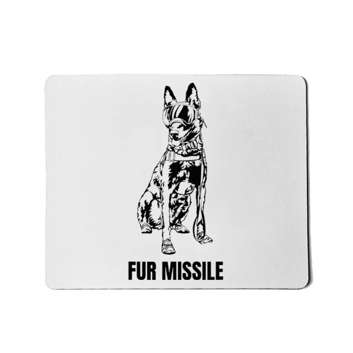 Fur Missile Funny Black Belgian Malinois Dog Mousepad