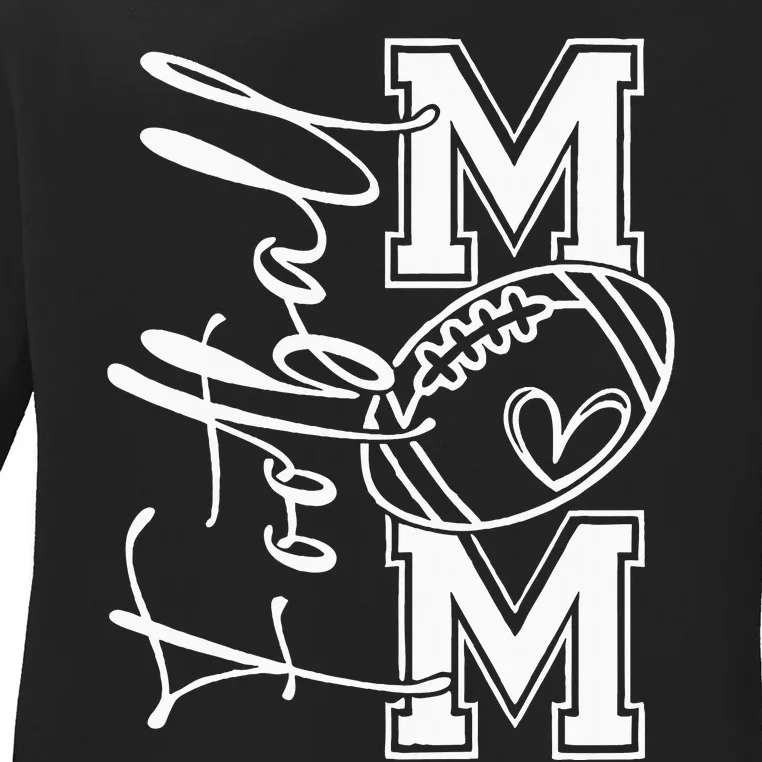 Football Mom Football Mom Football Mom Football Football Mom Ladies Long Sleeve Shirt