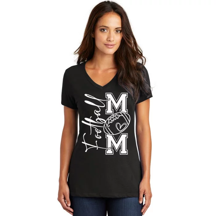 Football Mom Football Mom Football Mom Football Football Mom Women's V-Neck T-Shirt