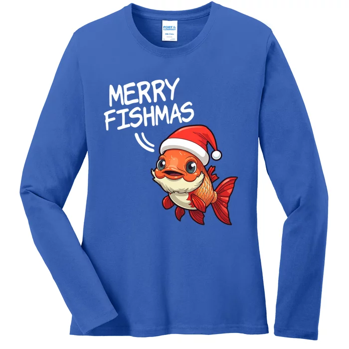 Fishing Merry Fishmas Gift Ladies Long Sleeve Shirt