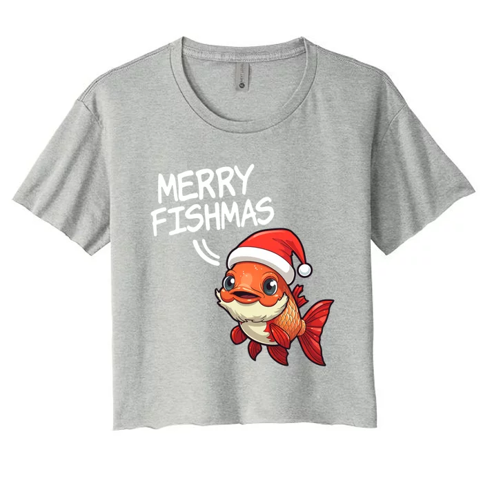 Fishing Merry Fishmas Gift Women's Crop Top Tee