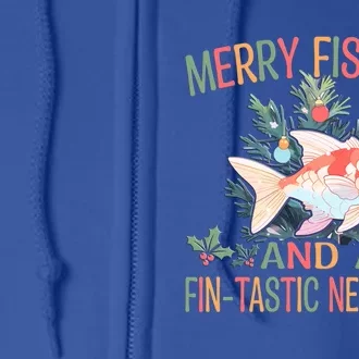 Fishing Merry Fishmas And A Fintastic New Year Gift Full Zip Hoodie