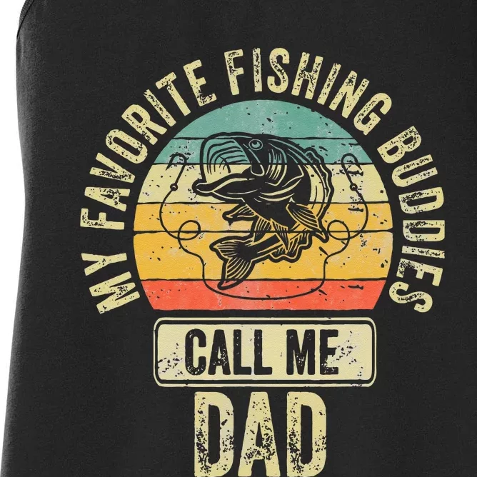 Fisherman My Favorite Fishing Buddies Call Me Dad Women's Racerback Tank