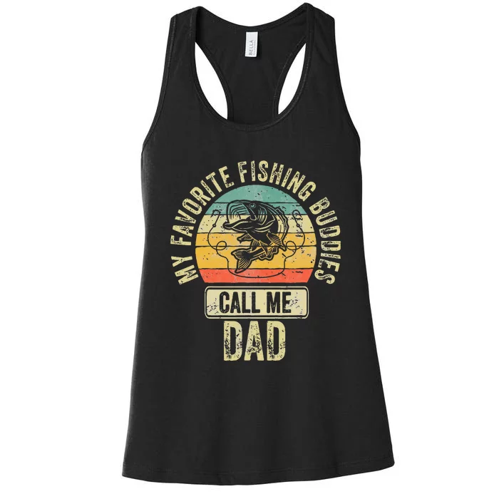 Fisherman My Favorite Fishing Buddies Call Me Dad Women's Racerback Tank