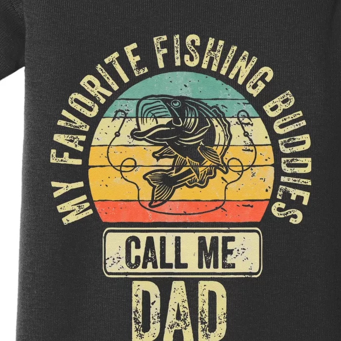 Fisherman My Favorite Fishing Buddies Call Me Dad Baby Bodysuit