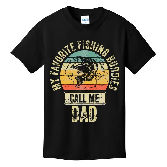 Fisherman My Favorite Fishing Buddies Call Me Dad Kids T-Shirt