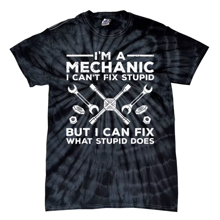 Funny Mechanic For Men Dad Car Auto Diesel Automobile Garage Tie-Dye T-Shirt