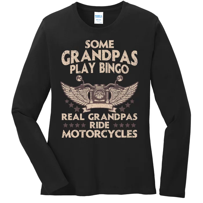 Funny Motorcycle For Grandpa Men Biker Motorcycle Rider Ladies Long Sleeve Shirt