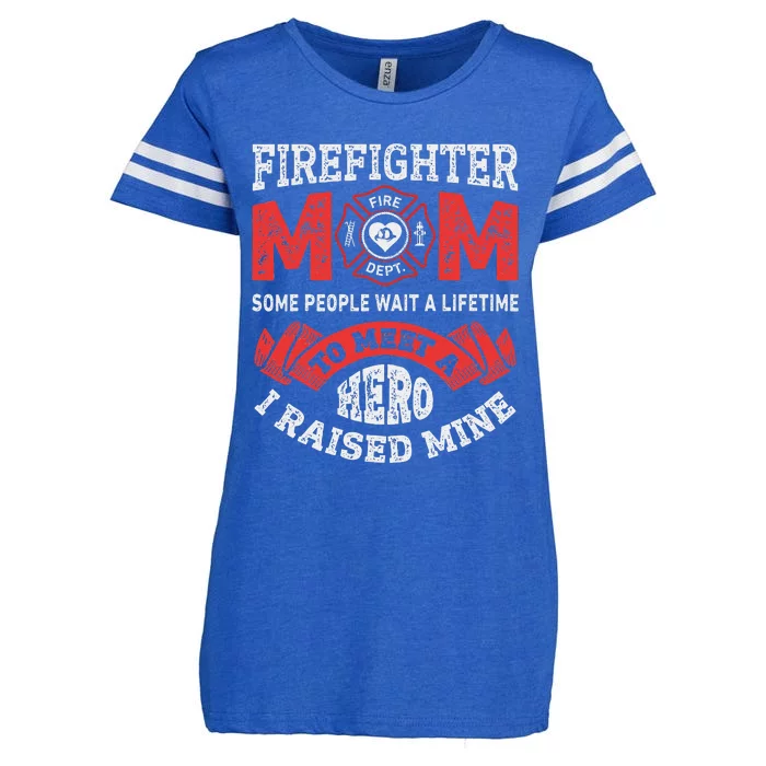 Firefighter Mom Firewoman Proud Moms Mother's Day Vintage Enza Ladies Jersey Football T-Shirt