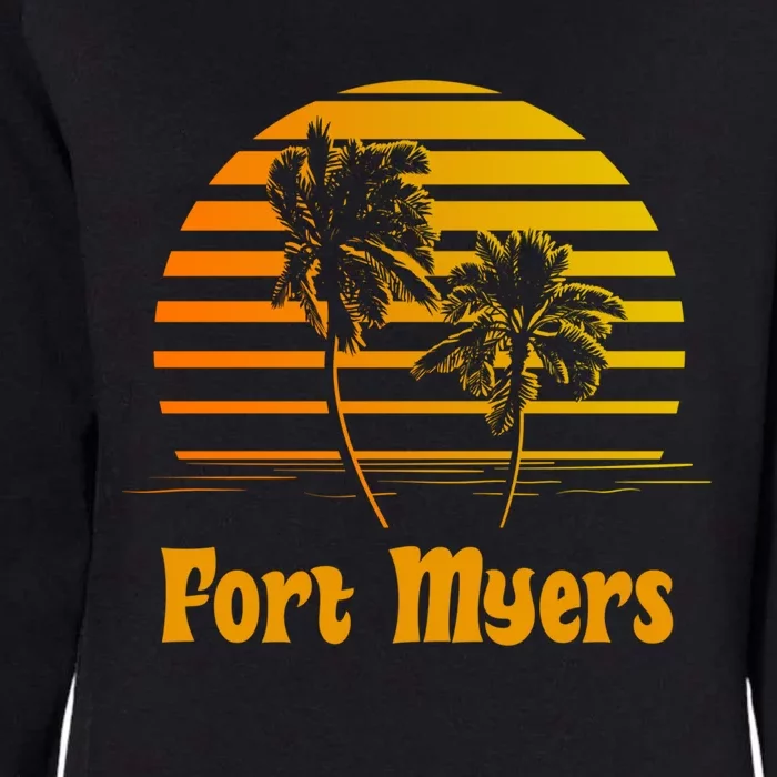 Fort Myers Florida Sunset Palm Trees Beach Vacation Cool Gift Womens California Wash Sweatshirt