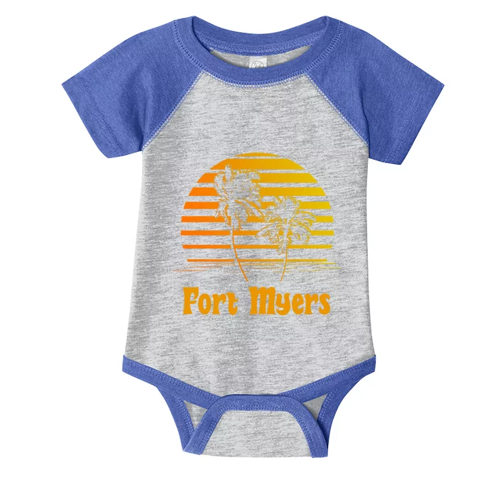 Fort Myers Florida Sunset Palm Trees Beach Vacation Cool Gift Infant Baby Jersey Bodysuit