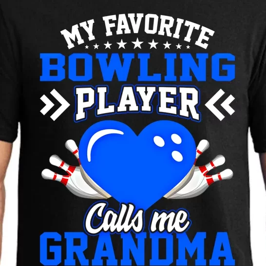 Fun My Favorite Bowling Player Calls Me Grandma Gift Pajama Set