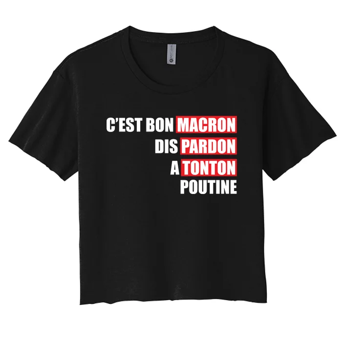 Funny Macron Women's Crop Top Tee