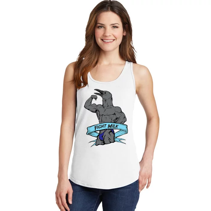 Fight Milk Funny Bird Crow Funny Animal Ladies Essential Tank