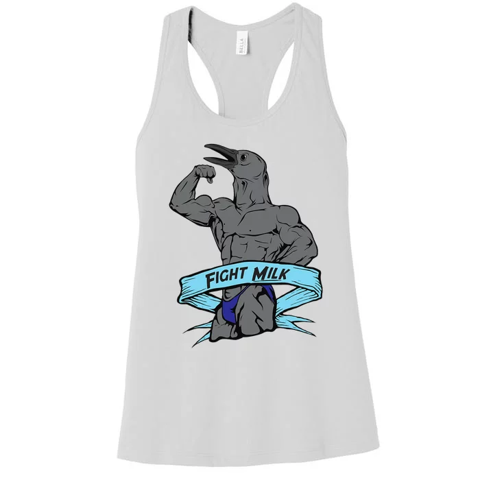 Fight Milk Funny Bird Crow Funny Animal Women's Racerback Tank