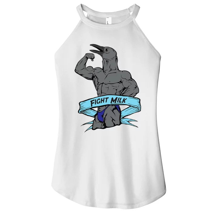 Fight Milk Funny Bird Crow Funny Animal Women’s Perfect Tri Rocker Tank