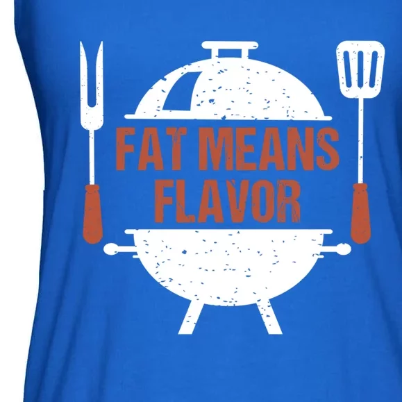 Fat Means Flavor Bbq Grill Barbecue Cool Gift Ladies Essential Flowy Tank