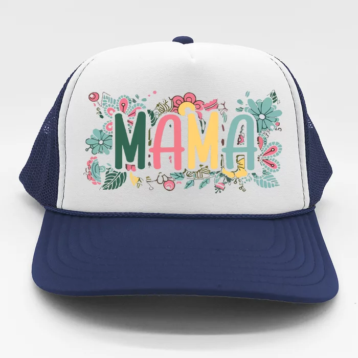 Floral Mama Trucker Hat