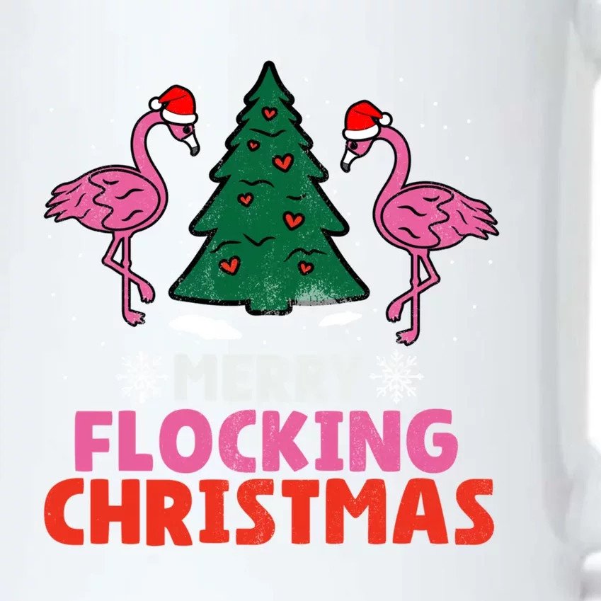 Flamingo Merry Flocking Christmas Funny Xmas Cute Gift Black Color Changing Mug