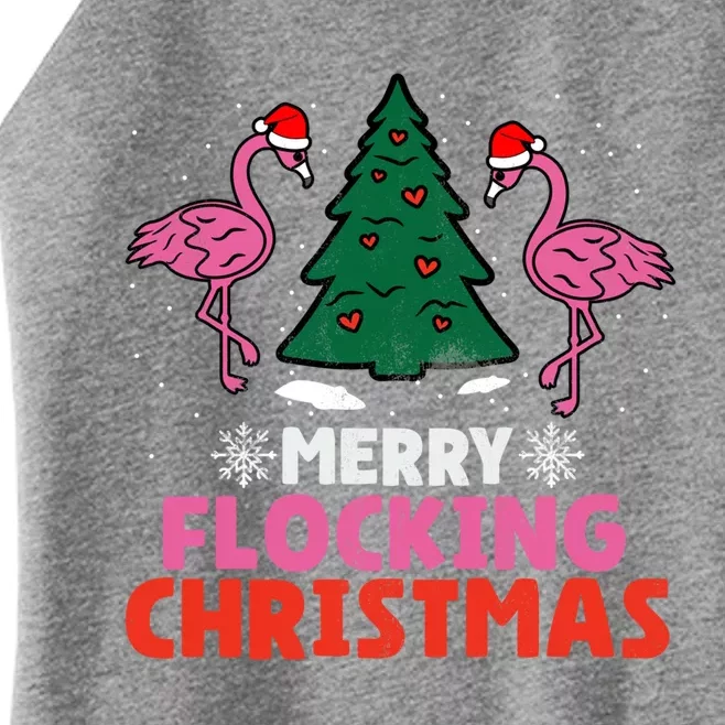 Flamingo Merry Flocking Christmas Funny Xmas Gift Women’s Perfect Tri Rocker Tank