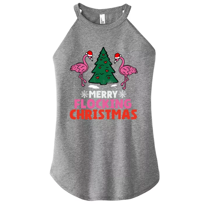 Flamingo Merry Flocking Christmas Funny Xmas Gift Women’s Perfect Tri Rocker Tank