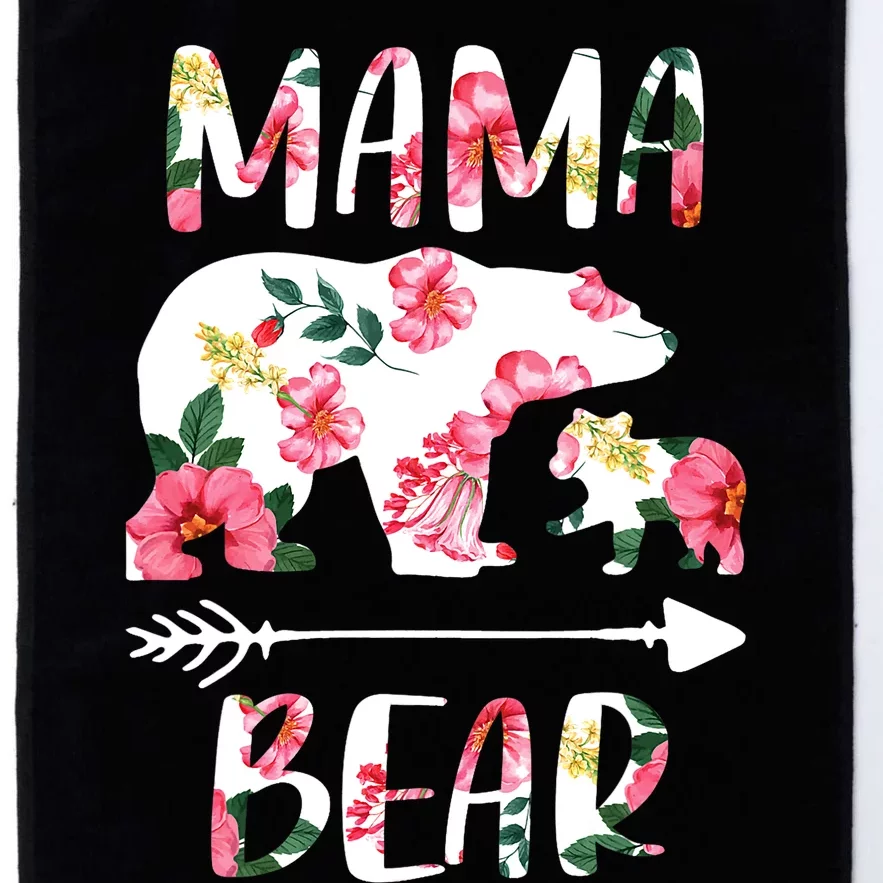 Floral Matching Family Outfits Funny Mama Bear One Cub Platinum Collection Golf Towel