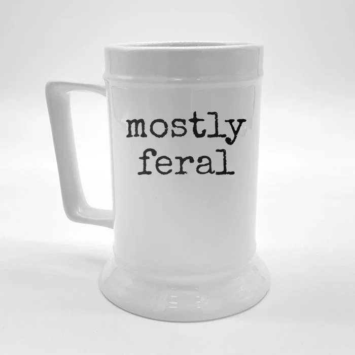 Funny Mostly Feral Party Animal Front & Back Beer Stein