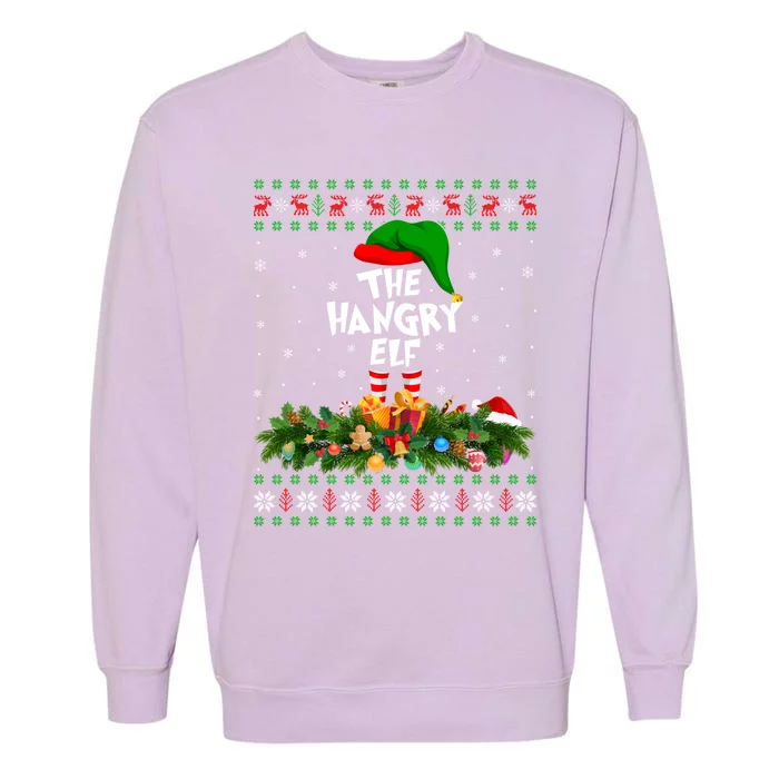 Funny Matching Family Ugly The Hangry Elf Christmas Gift Garment-Dyed Sweatshirt