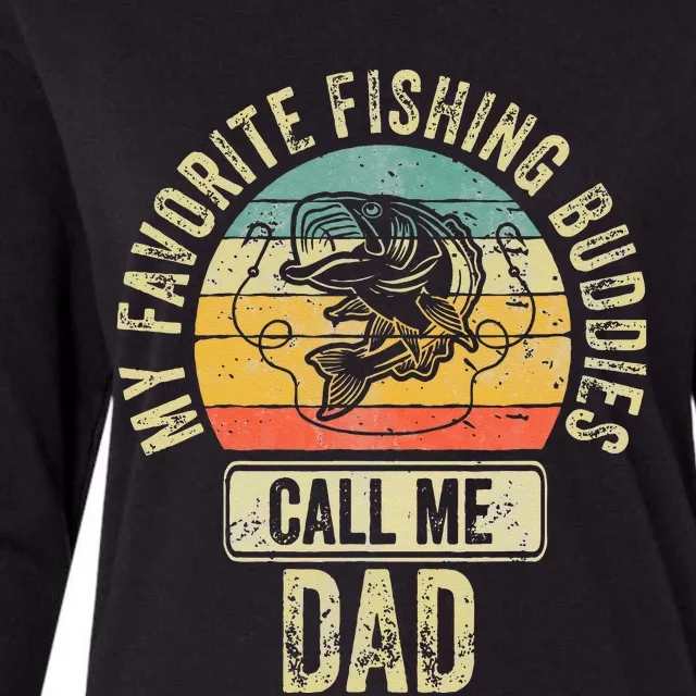 Fisherman My Favorite Fishing Buddies Call Me Dad Womens Cotton Relaxed Long Sleeve T-Shirt