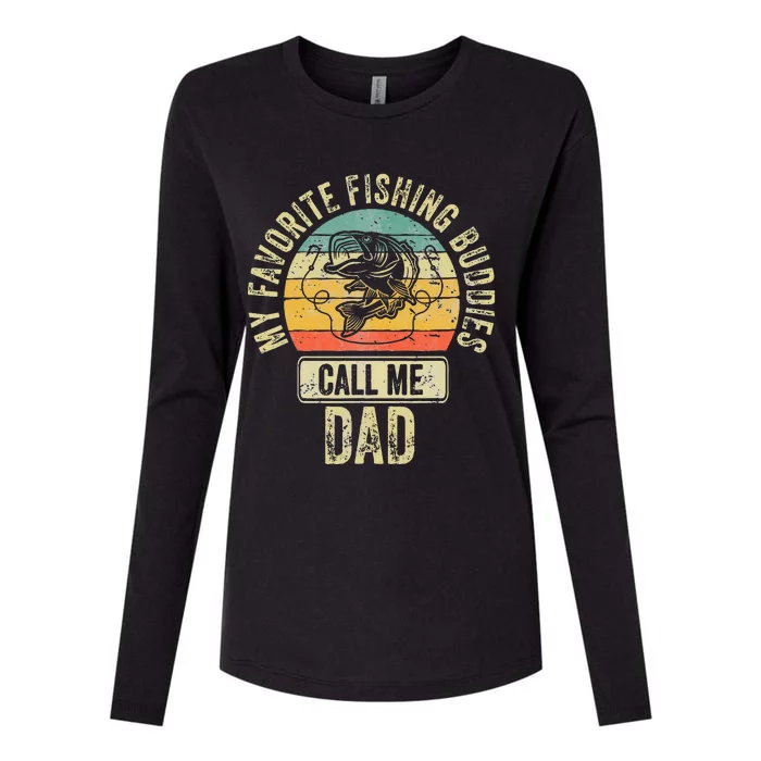 Fisherman My Favorite Fishing Buddies Call Me Dad Womens Cotton Relaxed Long Sleeve T-Shirt