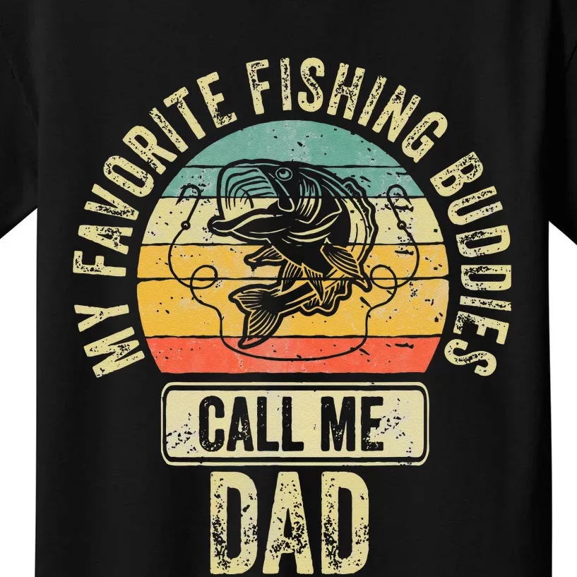 Fisherman My Favorite Fishing Buddies Call Me Dad Kids T-Shirt