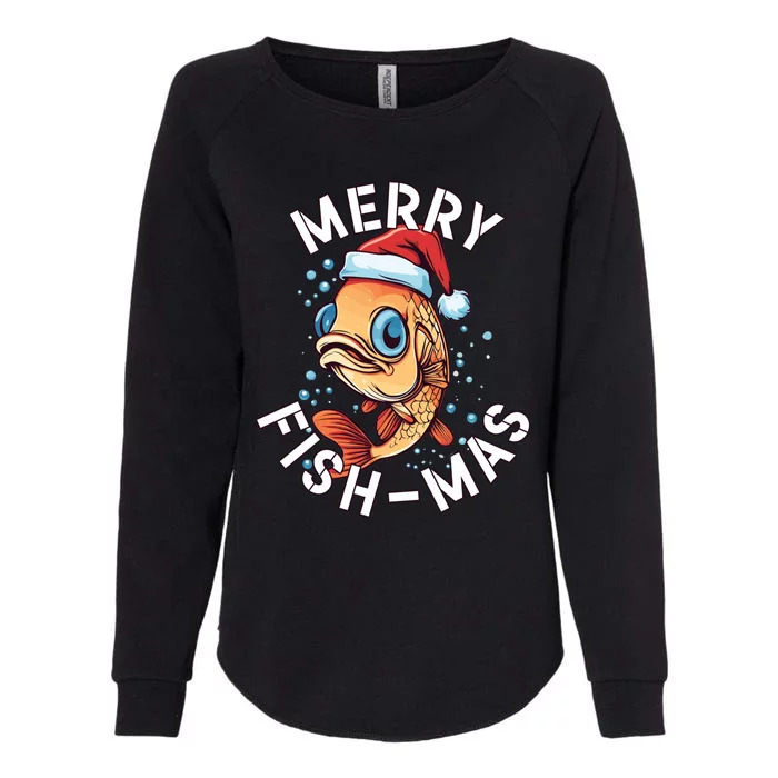 Funny Merry Fishmas Christmas Fish Great Gift Womens California Wash Sweatshirt