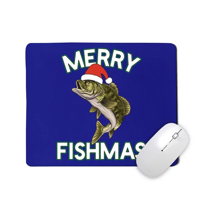 Funny Merry Fishmas Meaningful Gift Christmas Fishing Angler Gift Mousepad