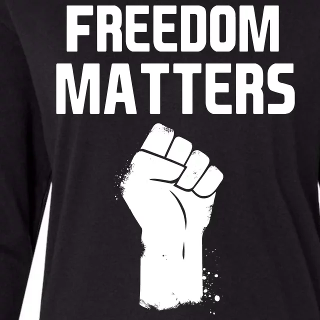 Freedom Matters Fist Womens Cotton Relaxed Long Sleeve T-Shirt