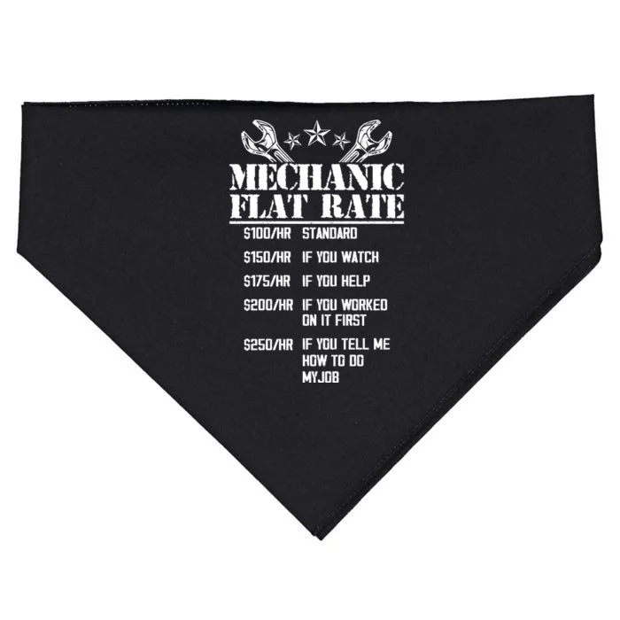 Funny Mechanic Flat Rate USA-Made Doggie Bandana