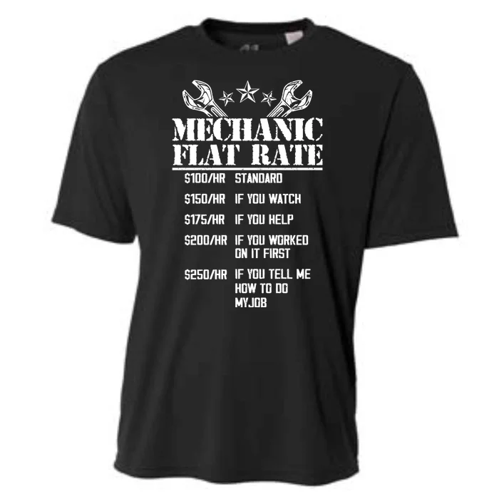 Funny Mechanic Flat Rate Cooling Performance Crew T-Shirt