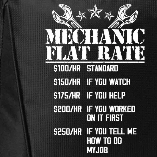 Funny Mechanic Flat Rate City Backpack