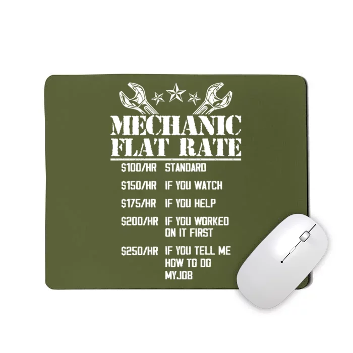 Funny Mechanic Flat Rate Mousepad