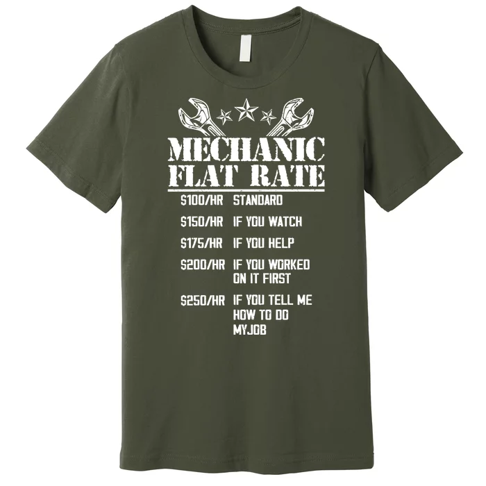 Funny Mechanic Flat Rate Premium T-Shirt