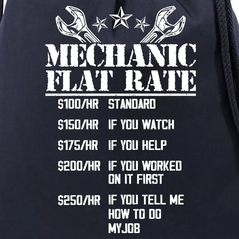 Funny Mechanic Flat Rate Drawstring Bag