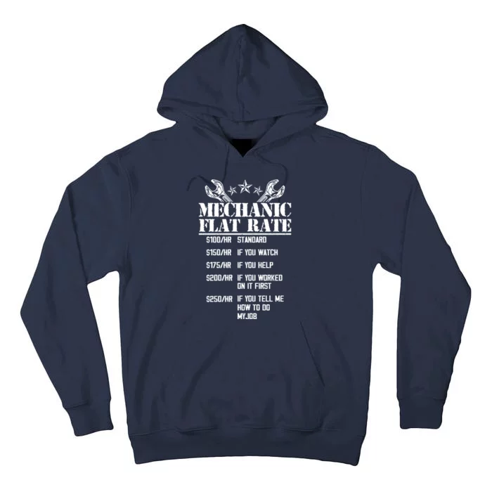 Funny Mechanic Flat Rate Tall Hoodie