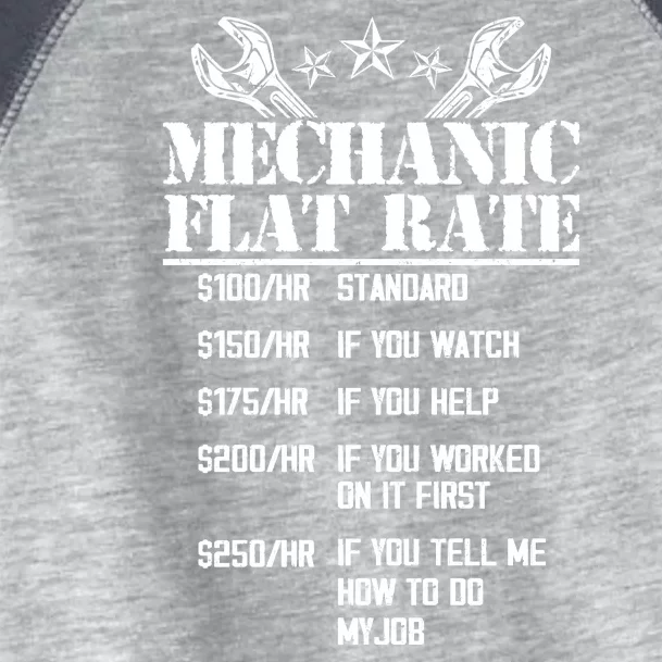 Funny Mechanic Flat Rate Toddler Fine Jersey T-Shirt