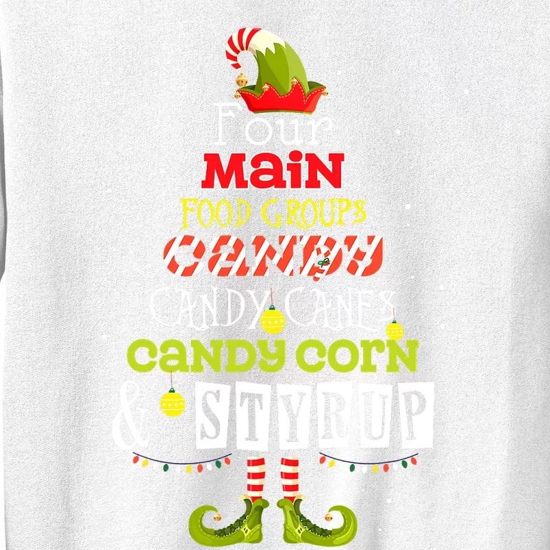 Four Main Food Groups Elf Buddy Christmas Candy Pajama Sweatshirt