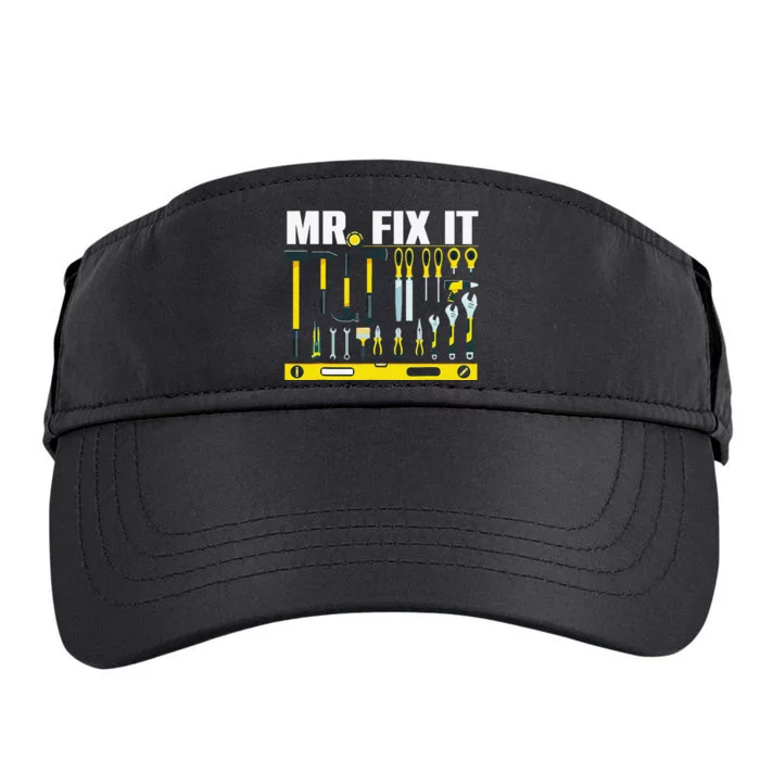 Funny Mr. Fix It Art For DIY Handyman  Repairman Lovers Adult Drive Performance Visor