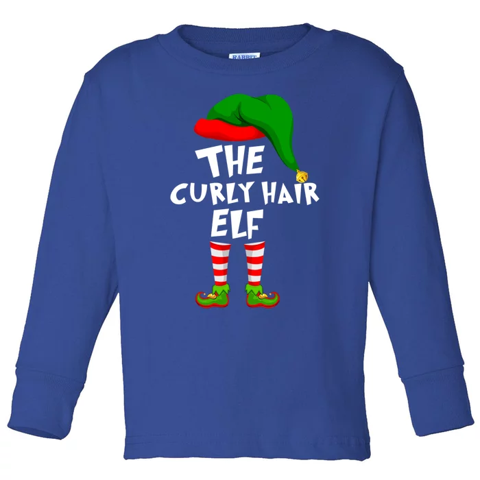 Funny Matching Family Christmas The Curly Hair Elf Cool Gift Toddler Long Sleeve Shirt