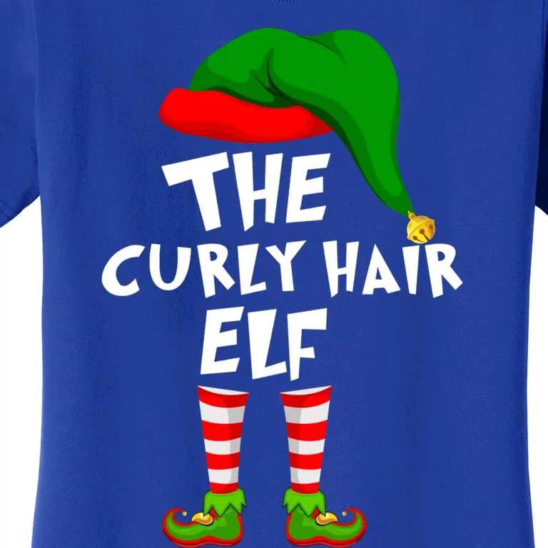 Funny Matching Family Christmas The Curly Hair Elf Cool Gift Women's T-Shirt