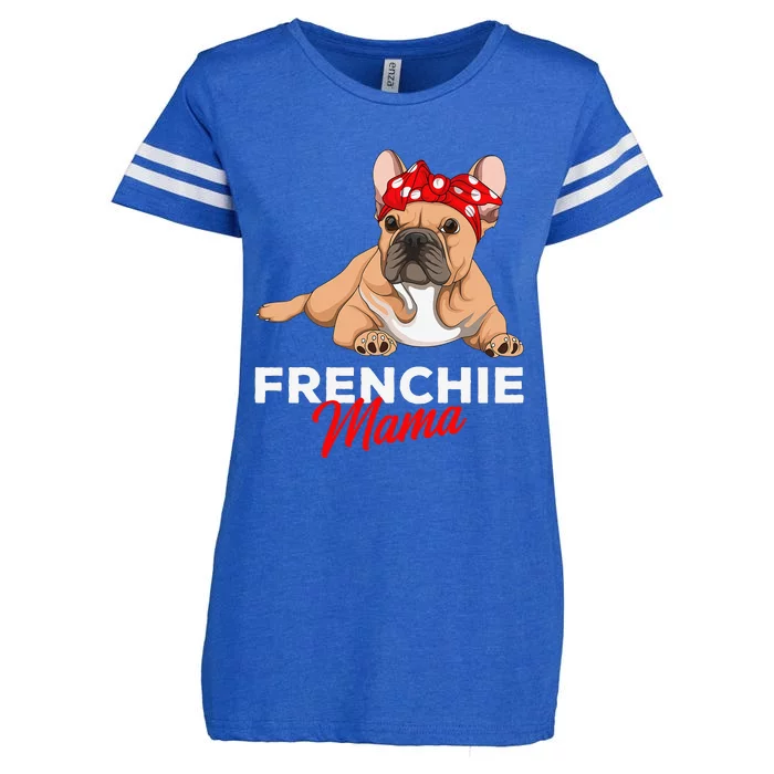 Frenchie Mama Funny French Bulldog Dog Mom Cute Enza Ladies Jersey Football T-Shirt